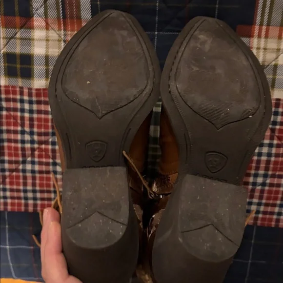 Ariat Tan Floral Fringe Heeled Boots - Picture 6 of 6